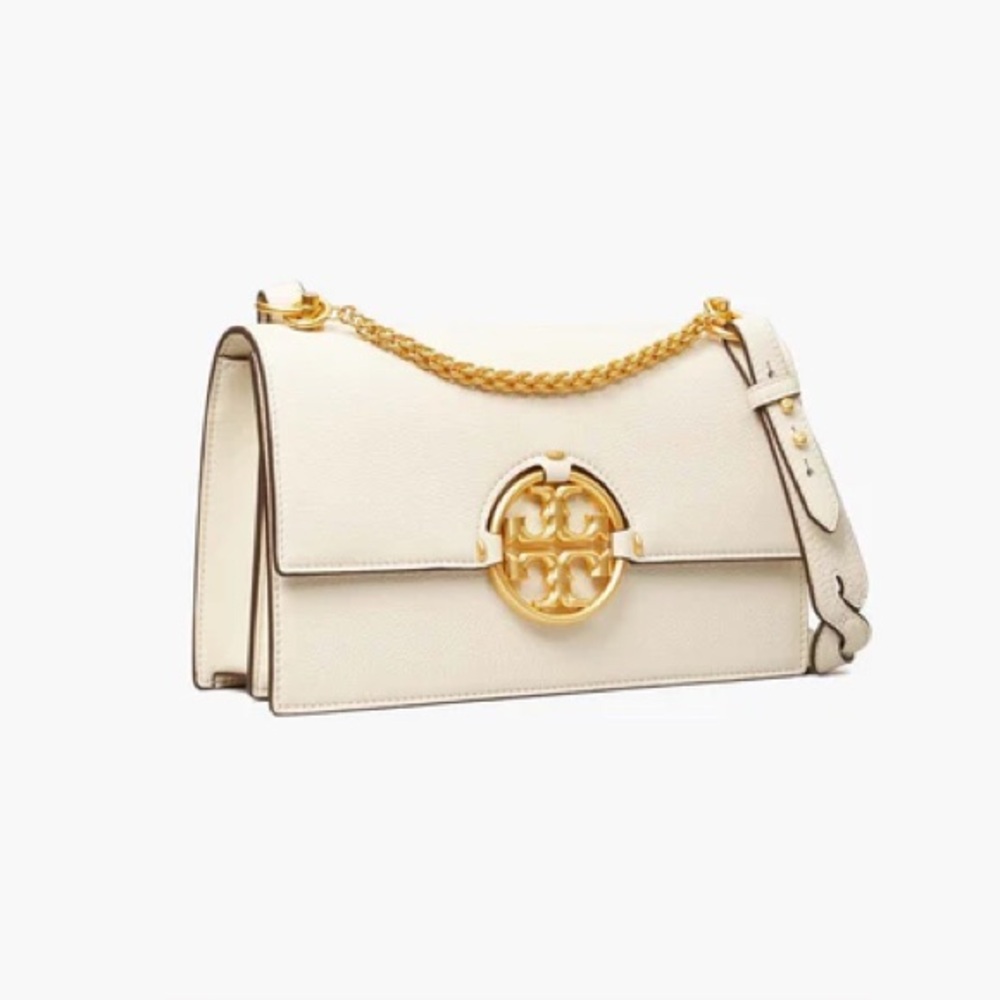 Tory Burch Miller Braided Strap Convertible Shoulder Bag - Ivory - Picture 9 of 10